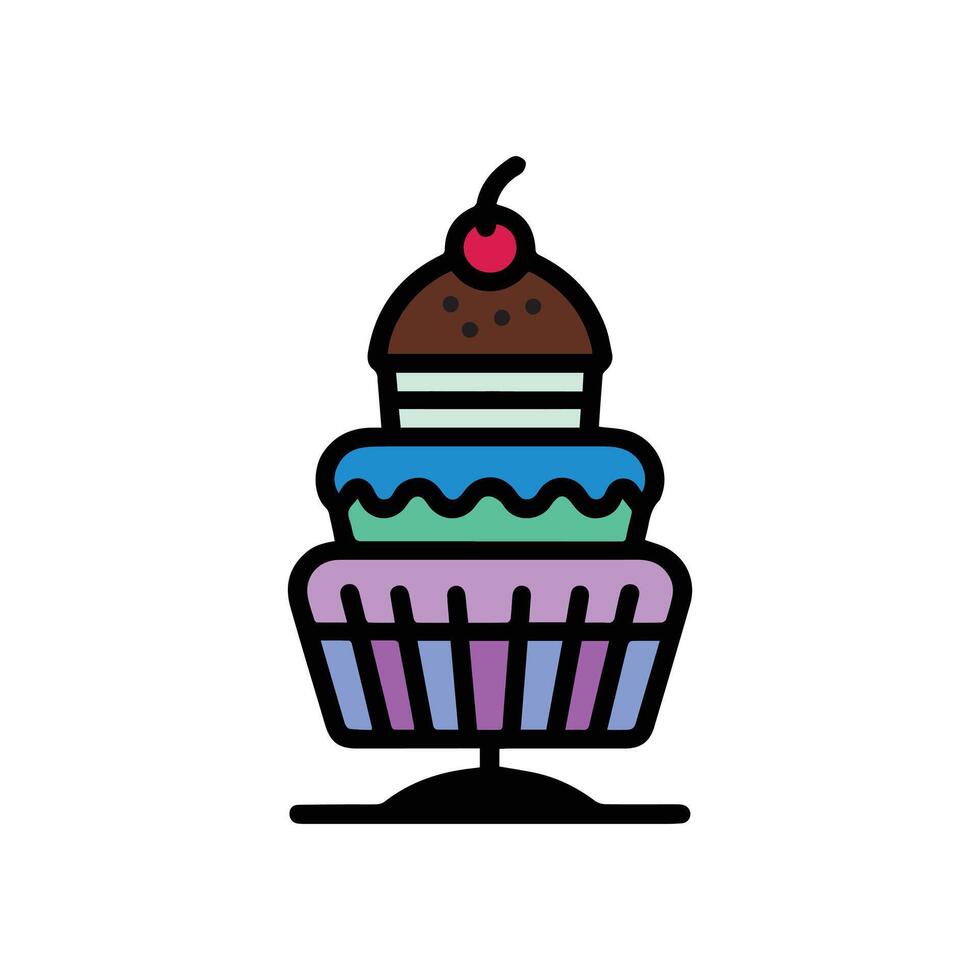 Cake Illustration Icon vector