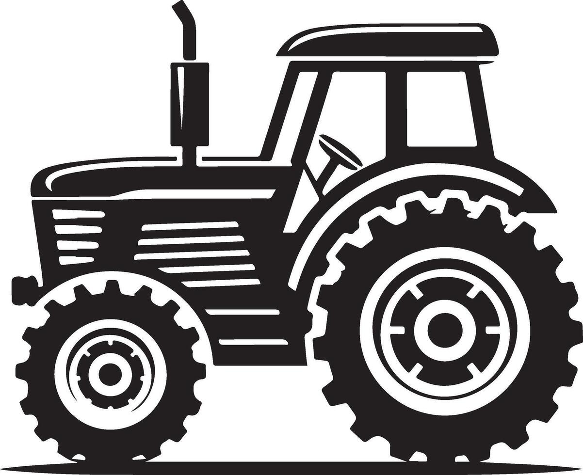simple tractor illustration vector