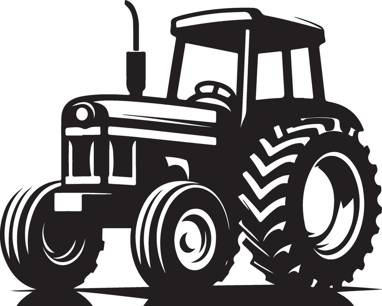 simple tractor illustration vector