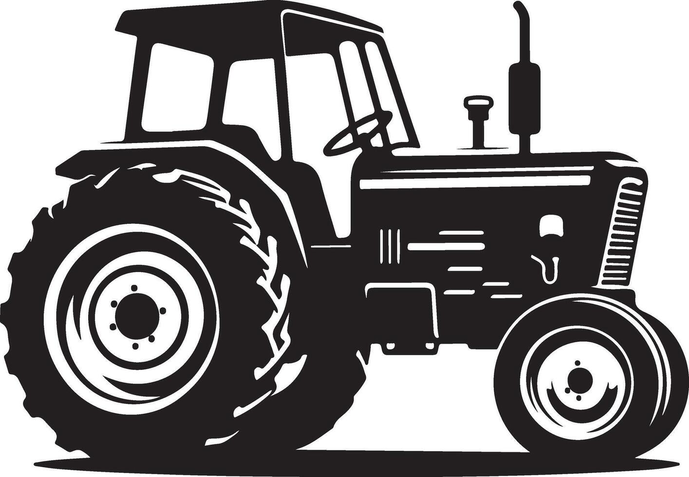 simple tractor illustration vector
