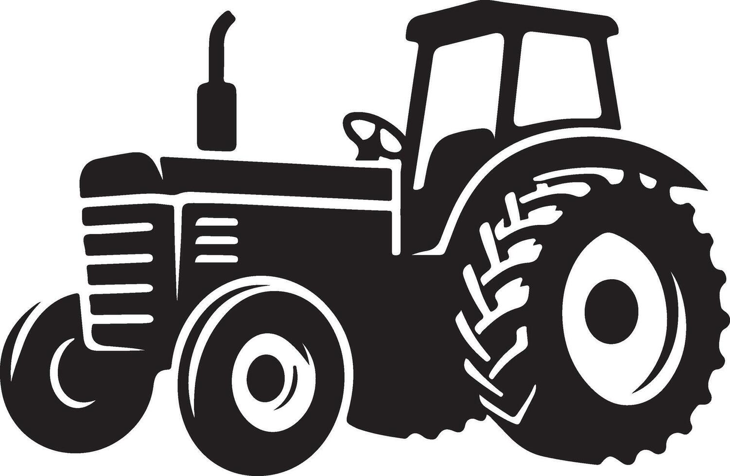 simple tractor illustration vector