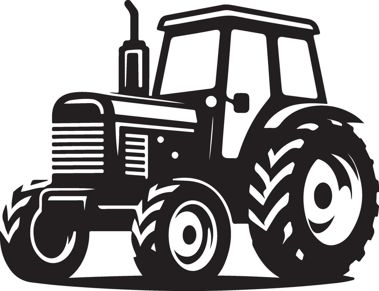 simple tractor illustration vector