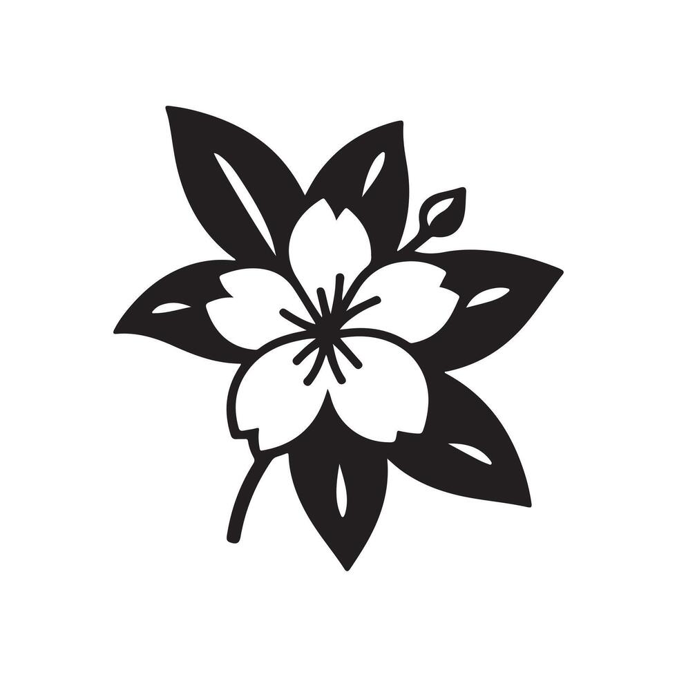 jasmine flower black 46528841 Vector Art at Vecteezy