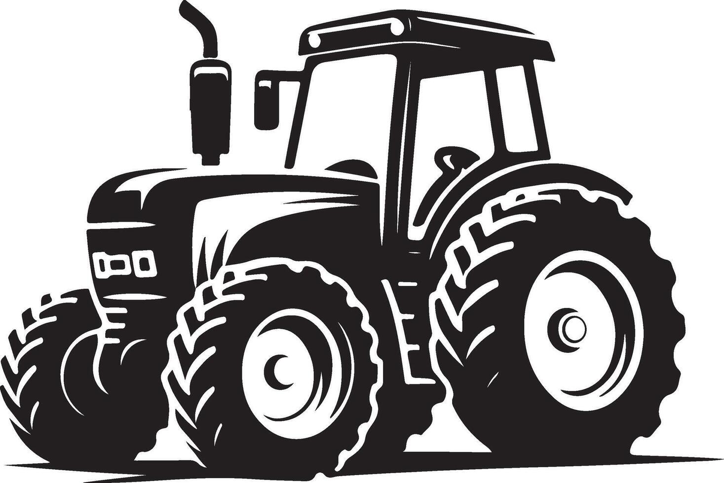 simple tractor illustration vector