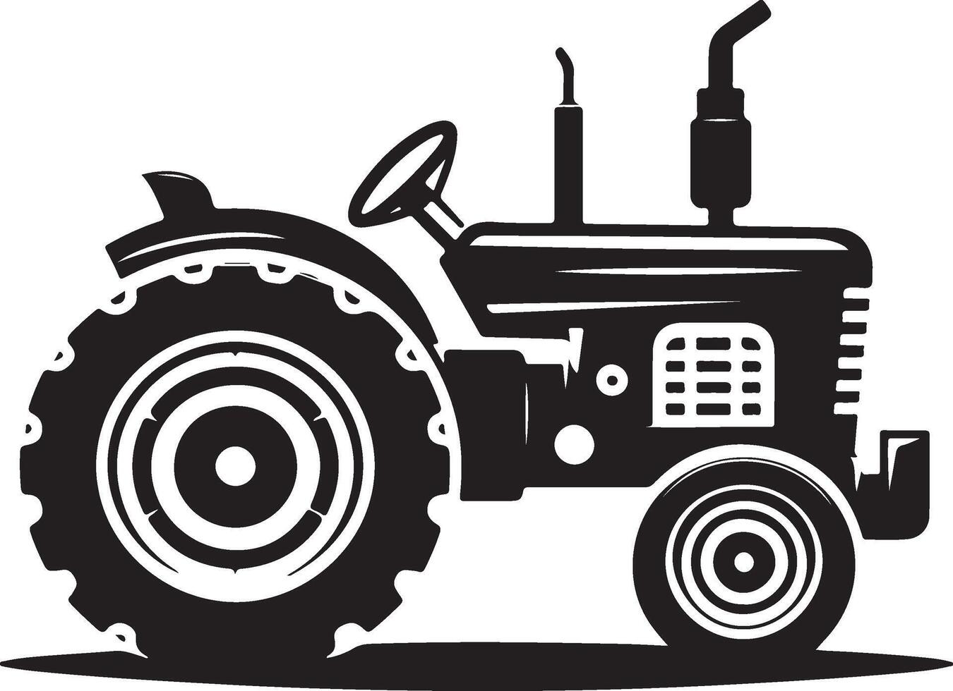 simple tractor illustration vector