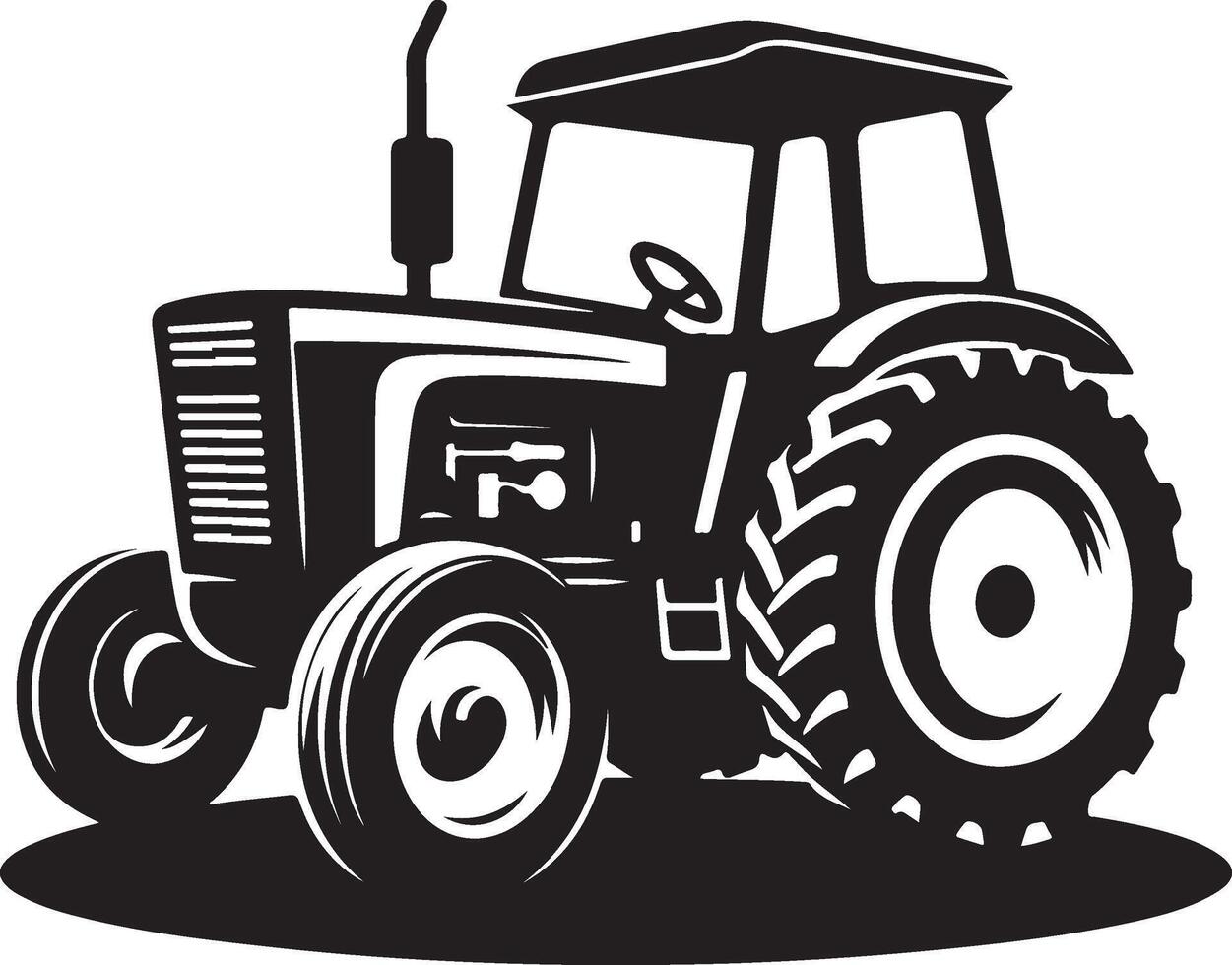 simple tractor illustration vector