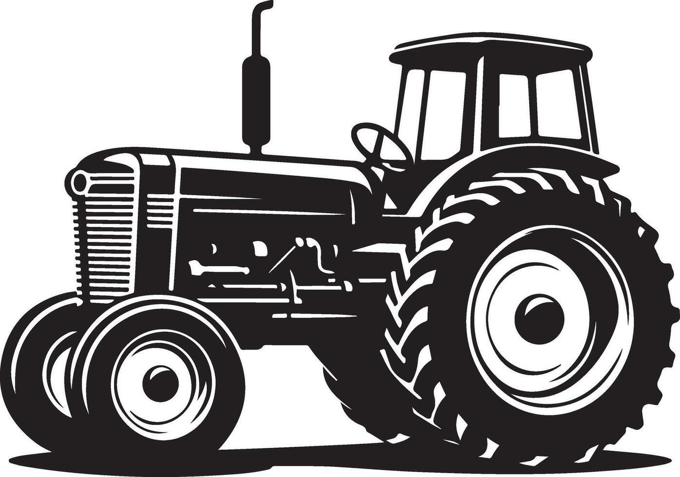 simple tractor illustration vector