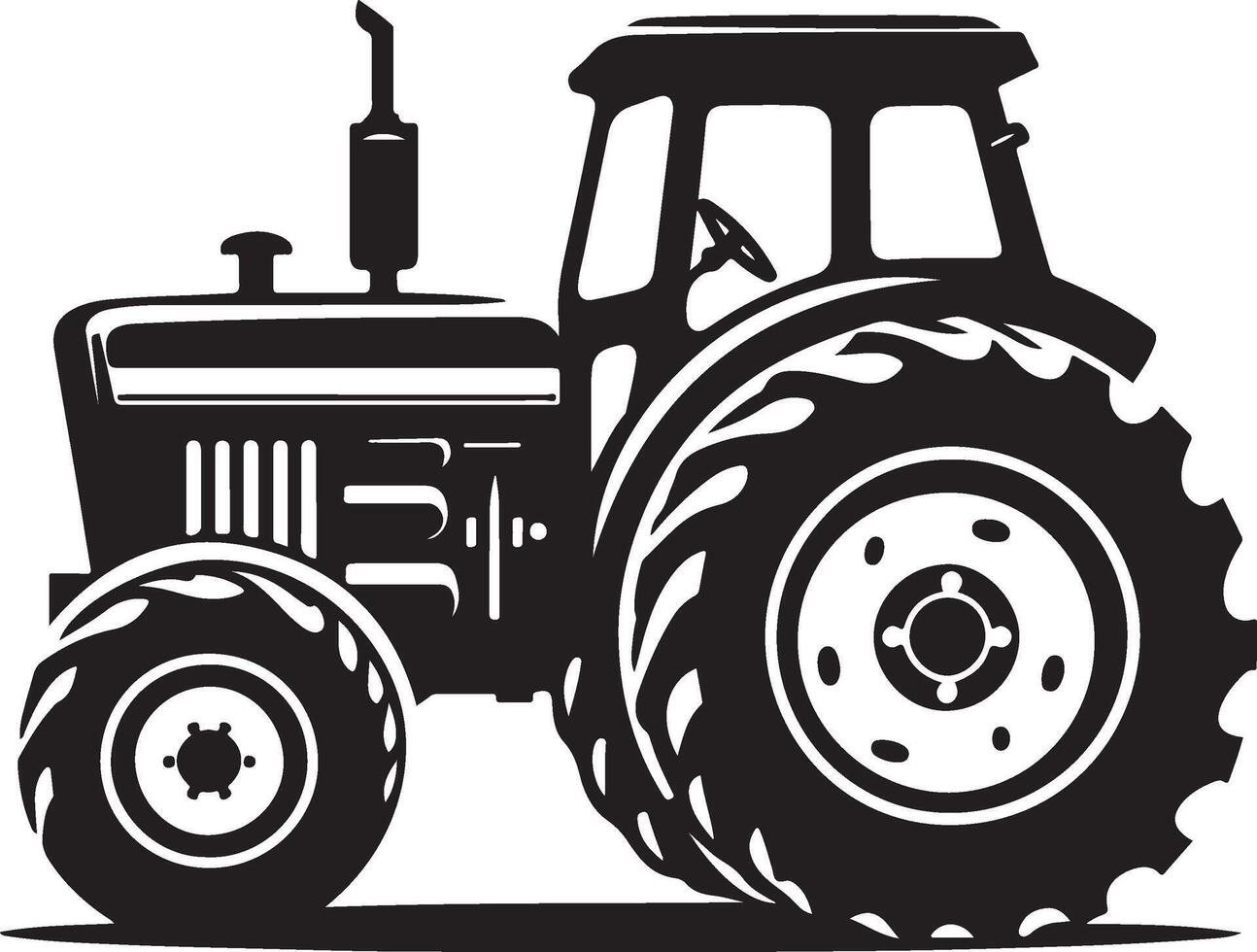 simple tractor illustration vector