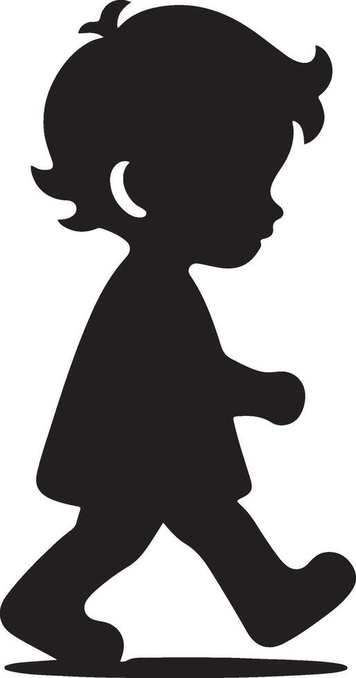 children's silhouette black vector