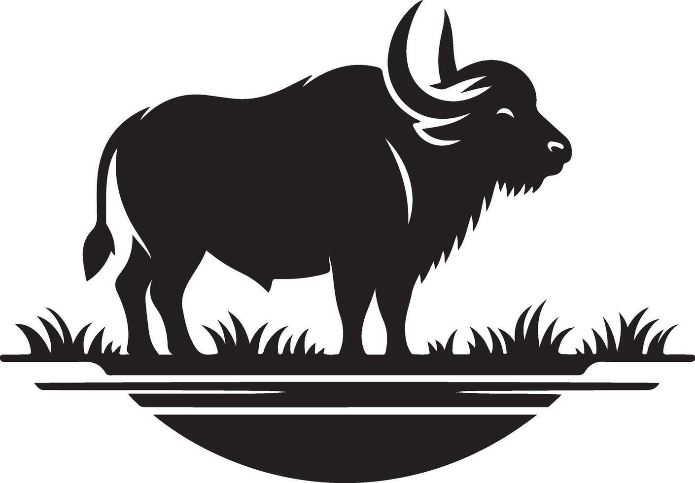 buffalo silhouette illustration vector