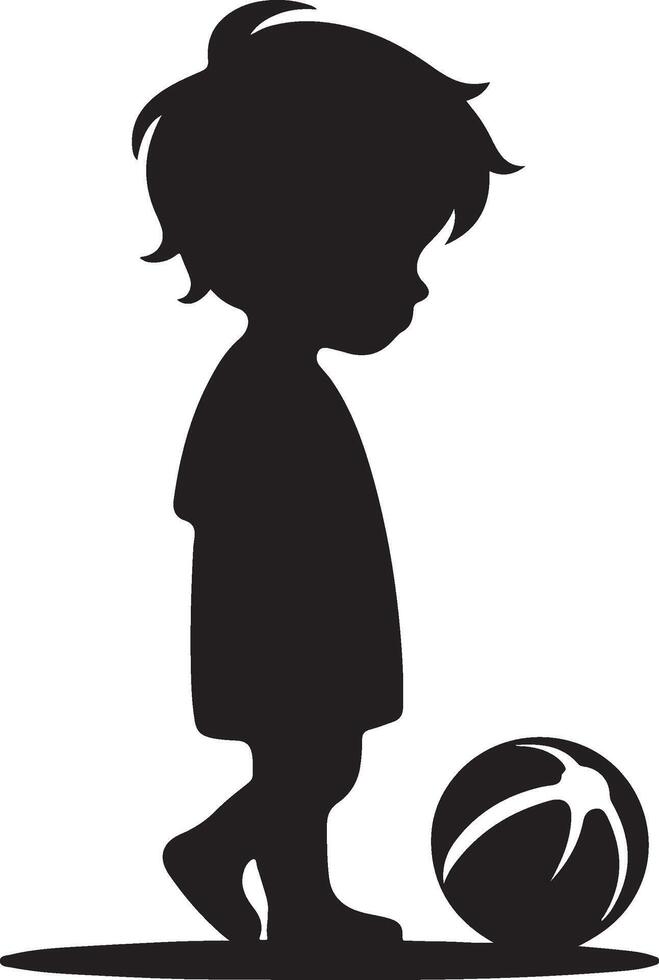 children's silhouette black vector