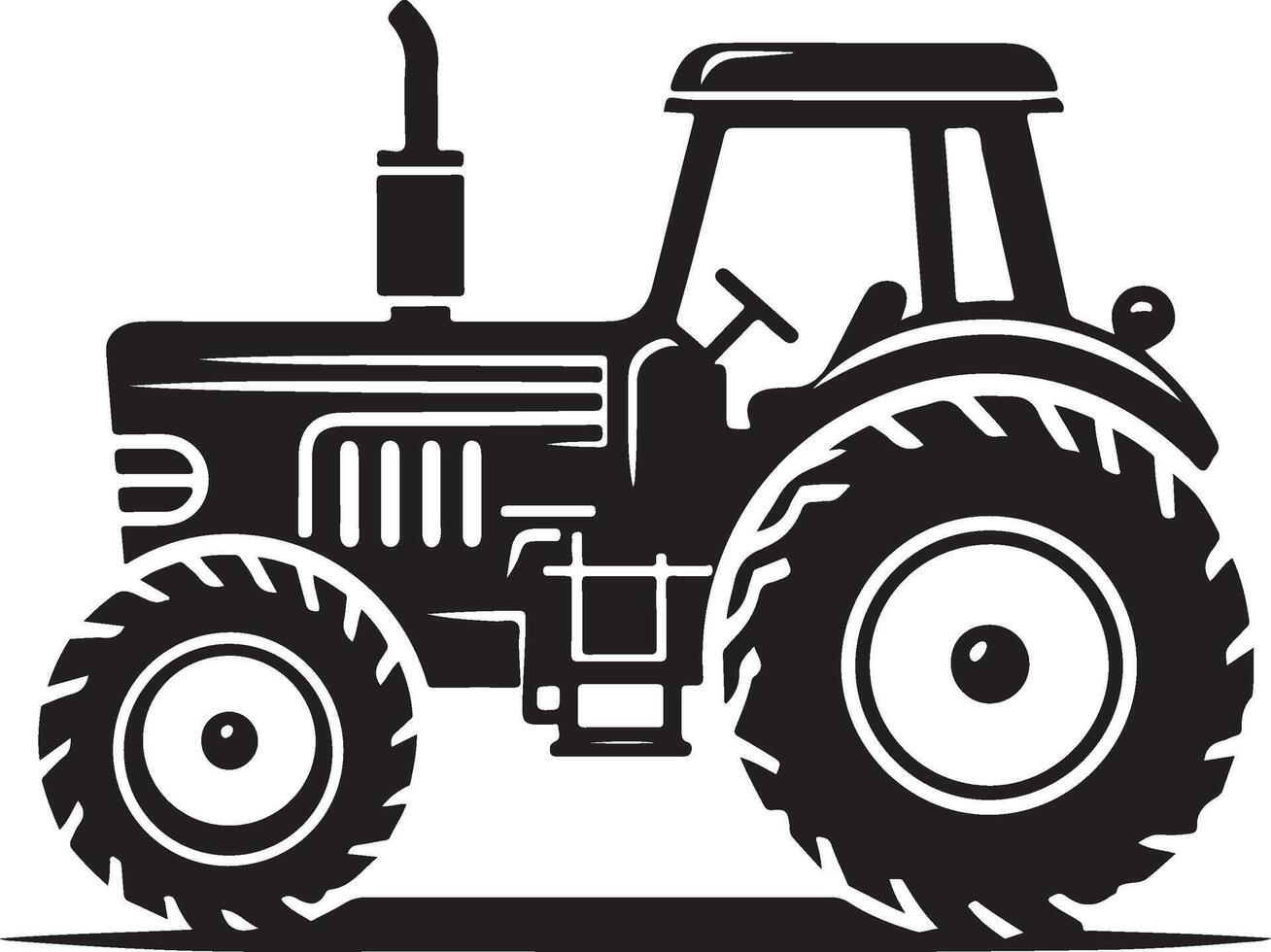 simple tractor illustration vector