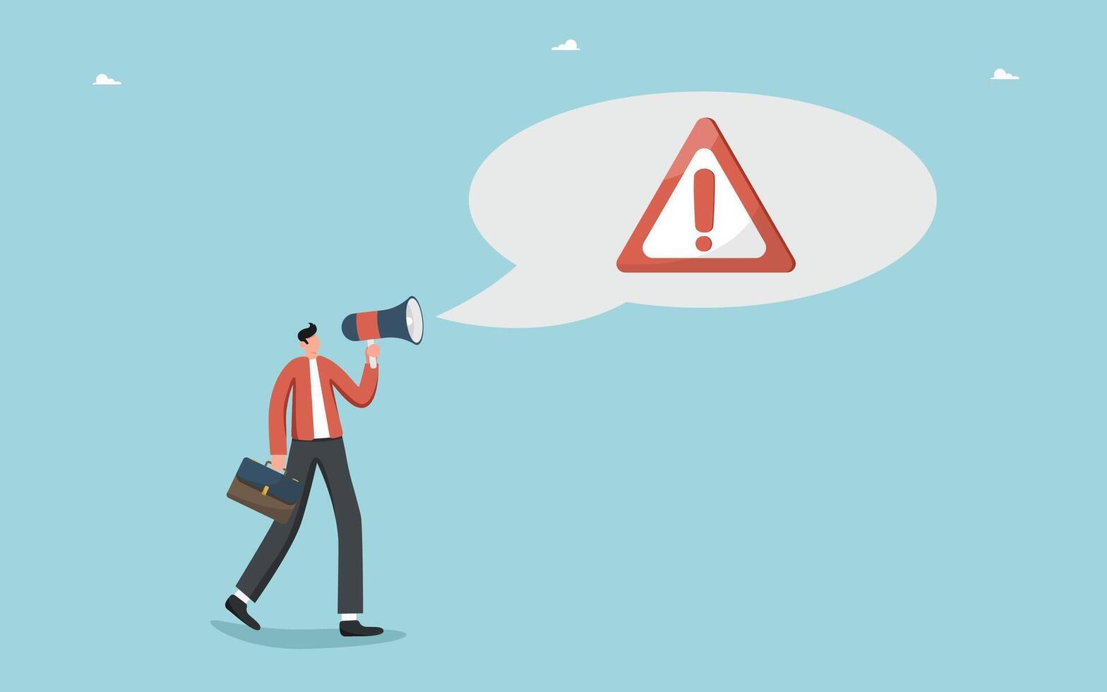 Man using loudspeaker reports problem vector
