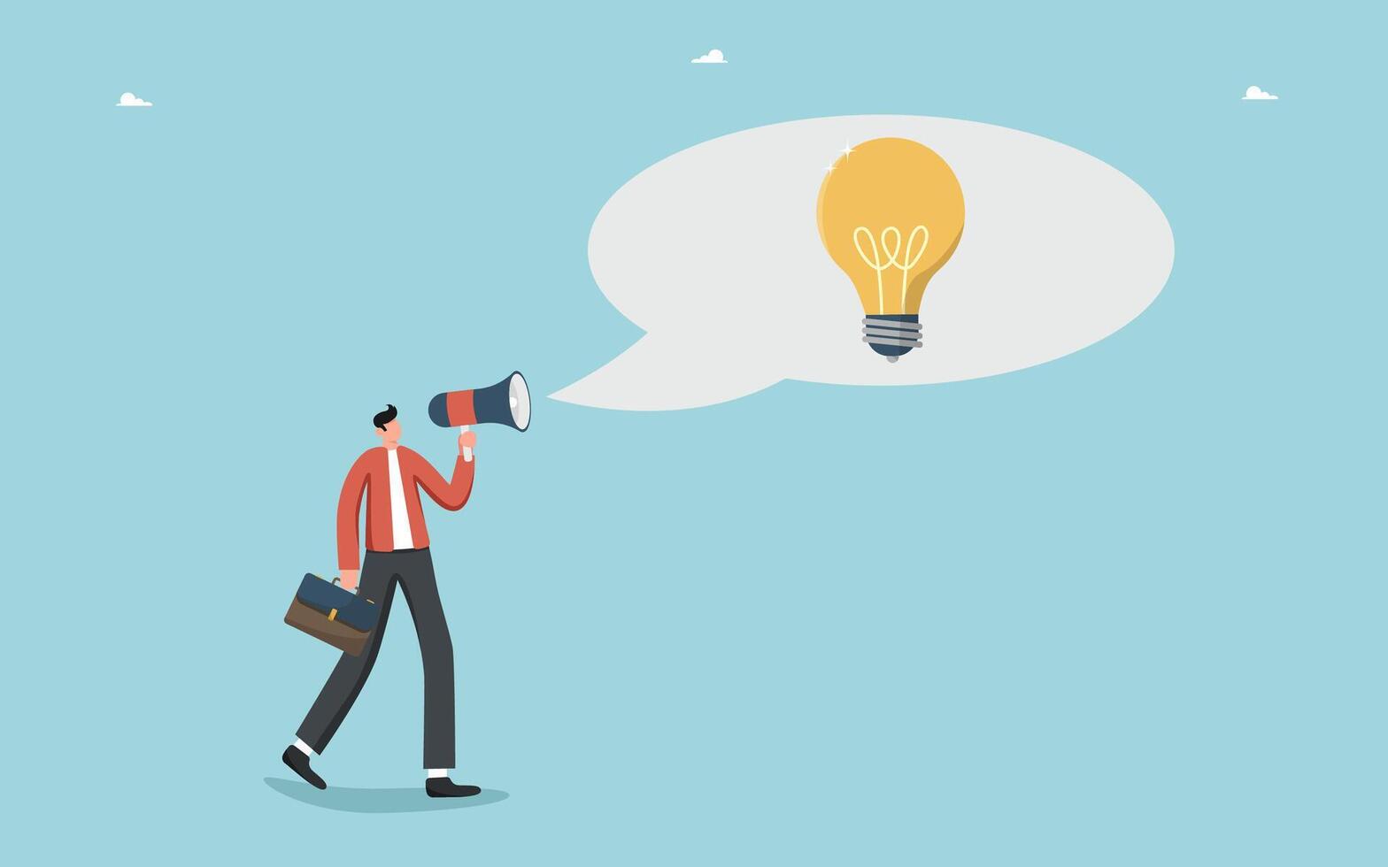 Leader broadcasting ideas vector