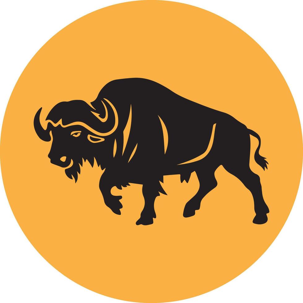 buffalo silhouette illustration vector