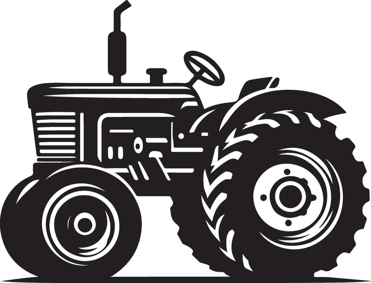 simple tractor illustration vector