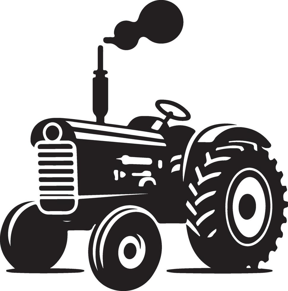simple tractor illustration vector