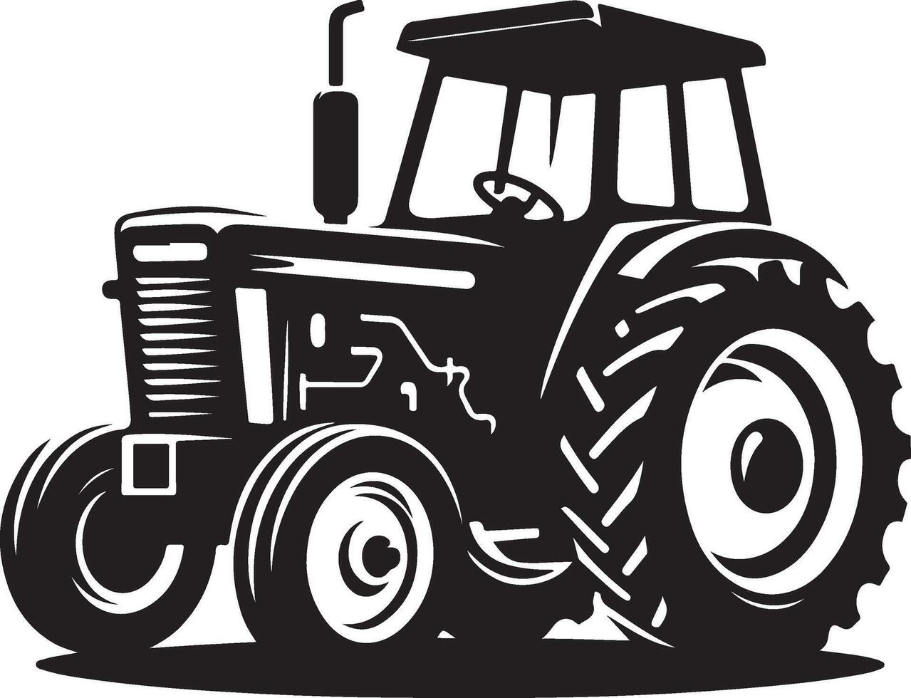 simple tractor illustration vector
