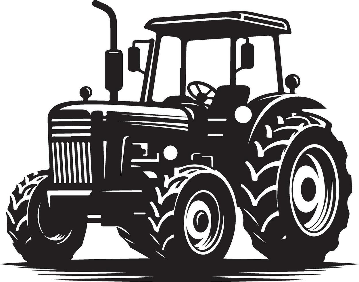 simple tractor illustration vector