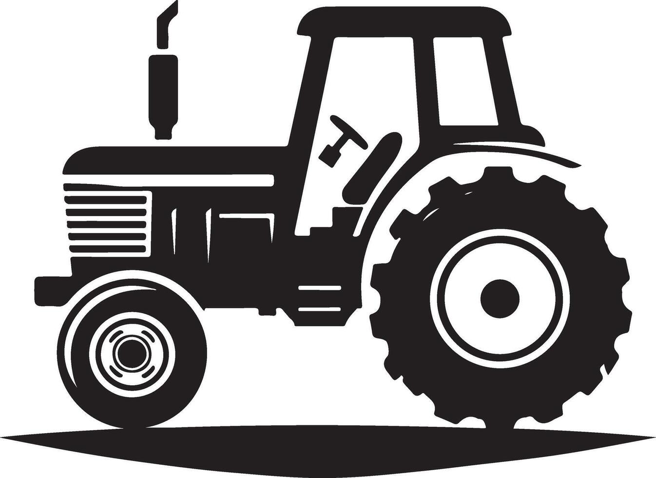 simple tractor illustration vector