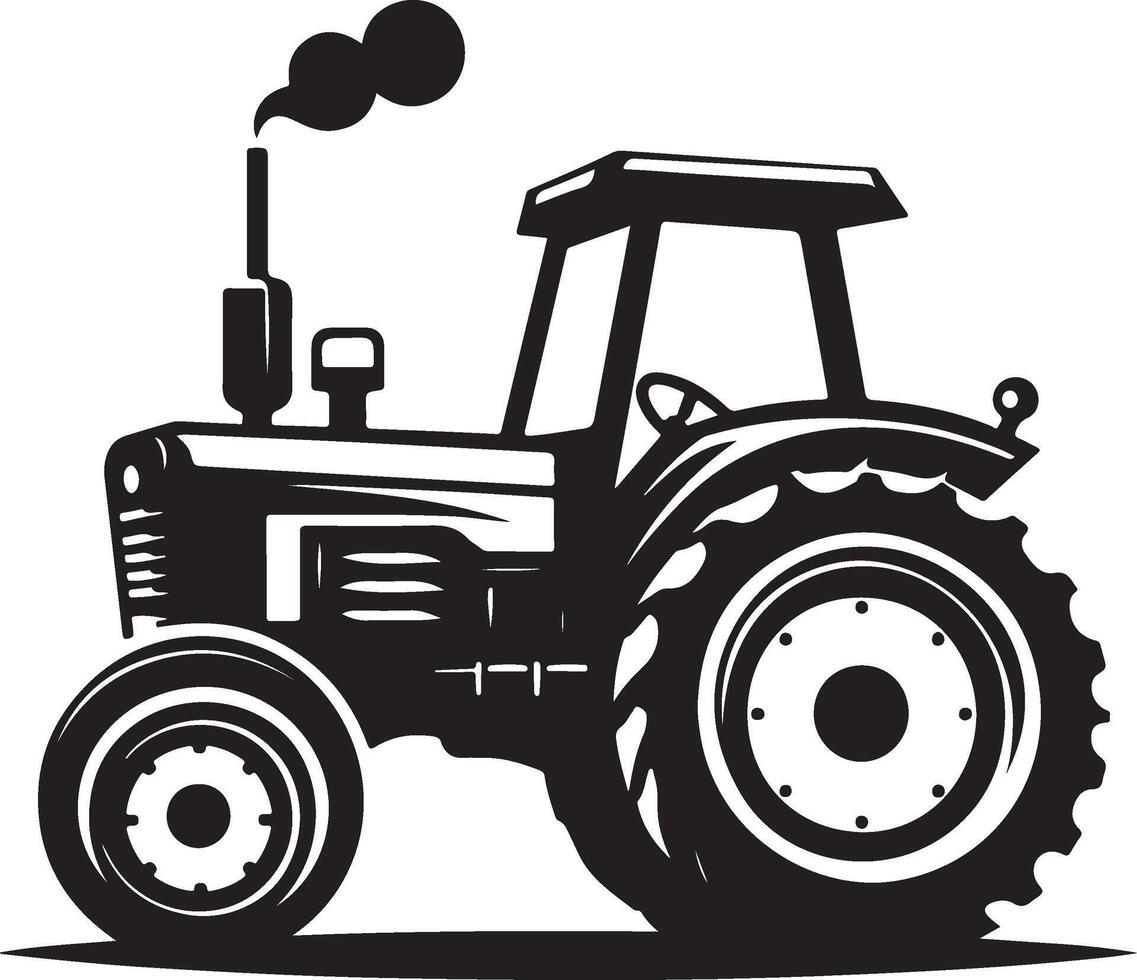 simple tractor illustration vector