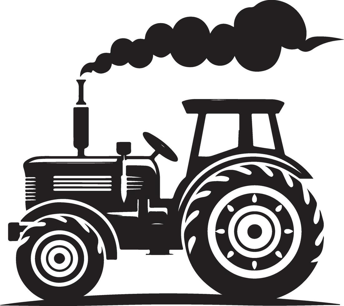 simple tractor illustration vector