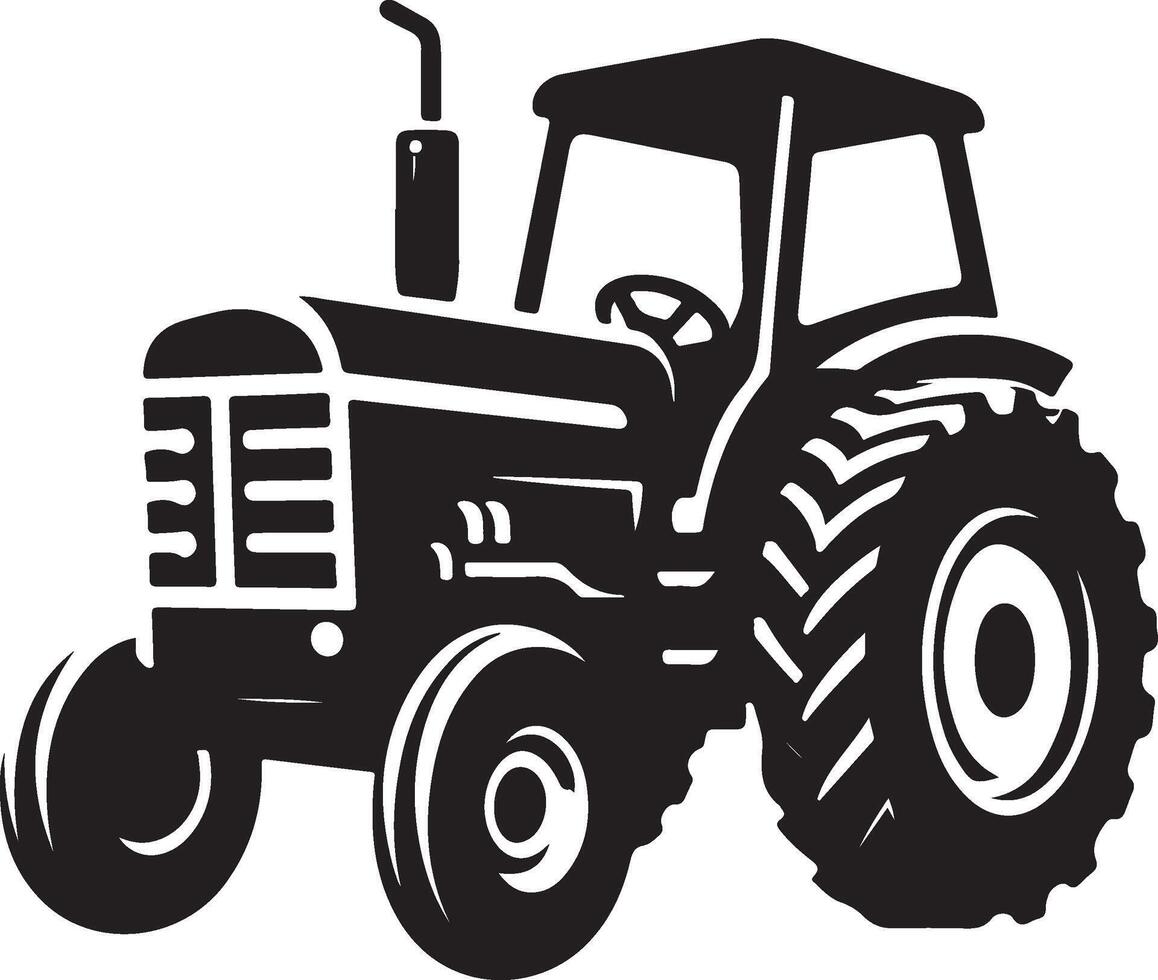 simple tractor illustration vector