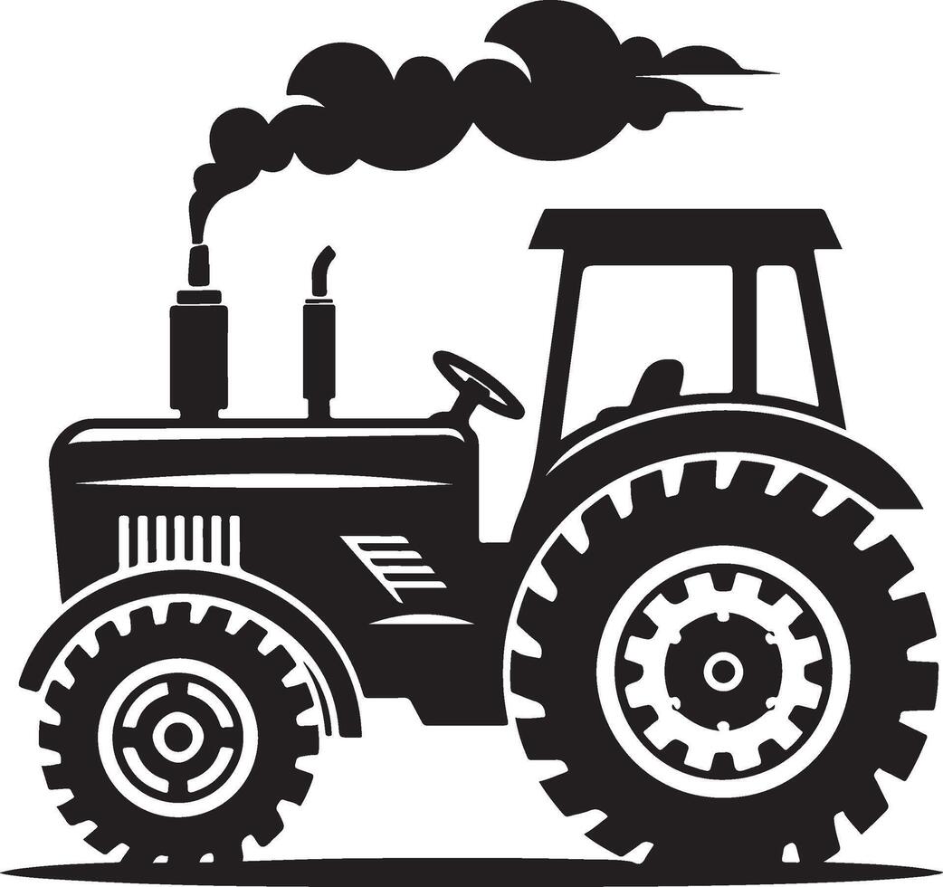 simple tractor illustration vector