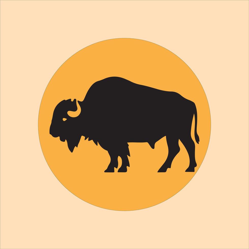 buffalo silhouette illustration vector