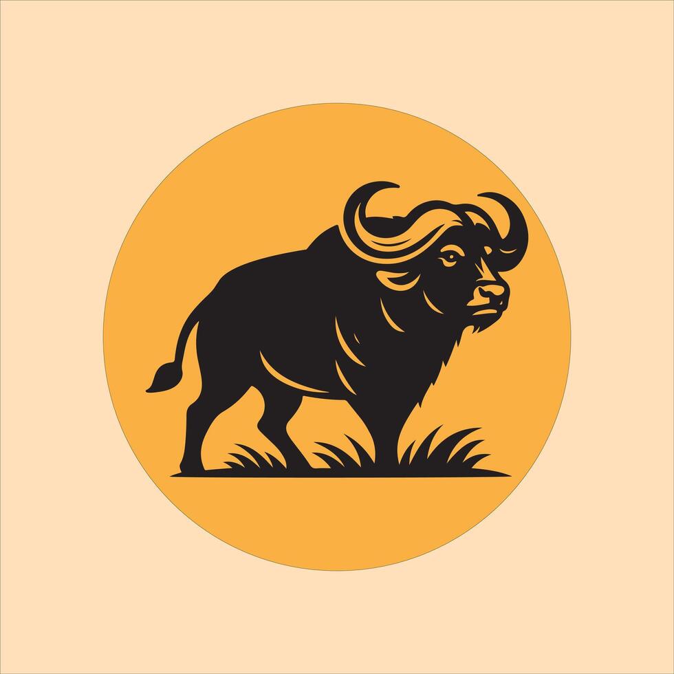 buffalo silhouette illustration vector