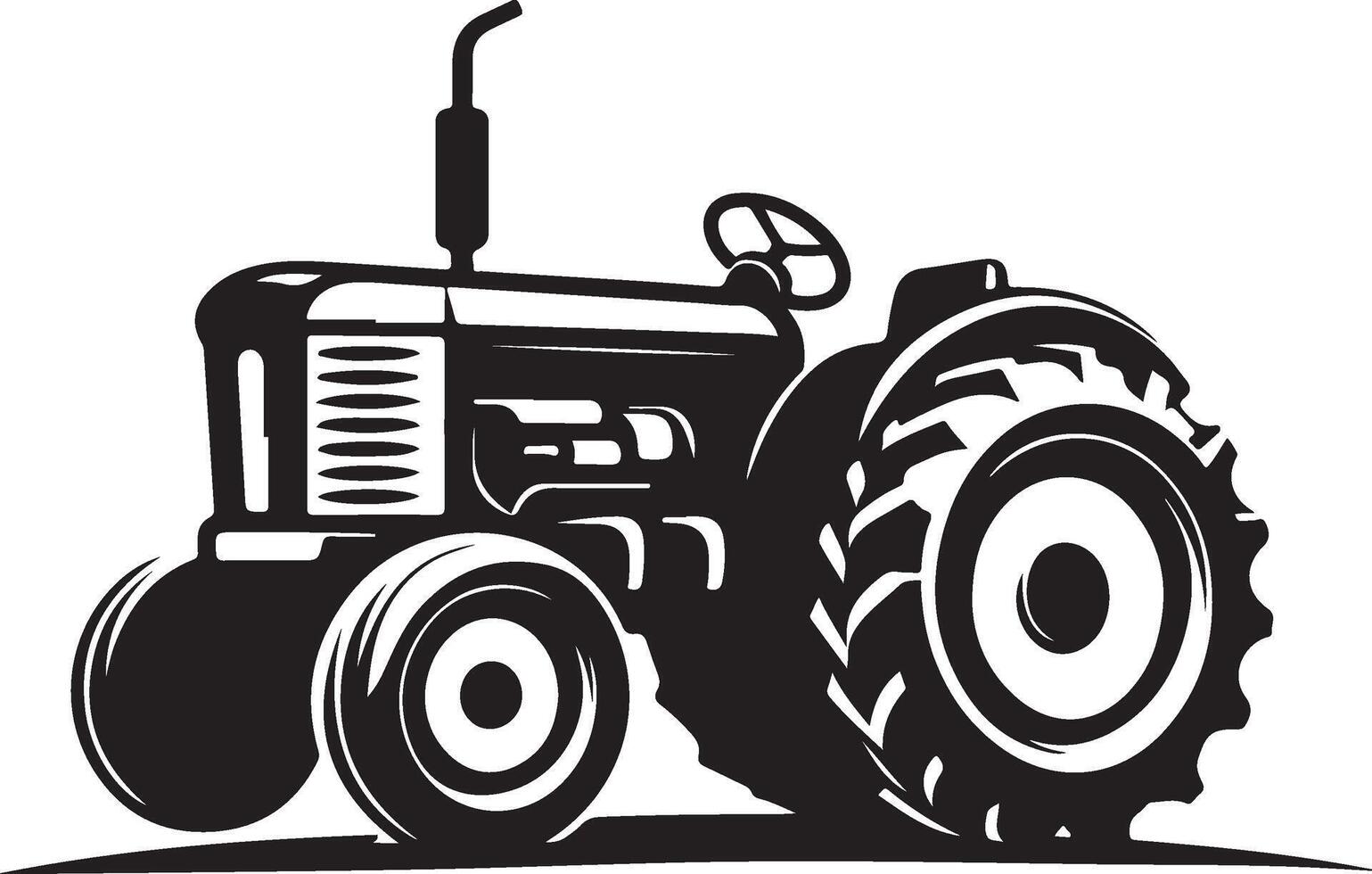simple tractor illustration vector