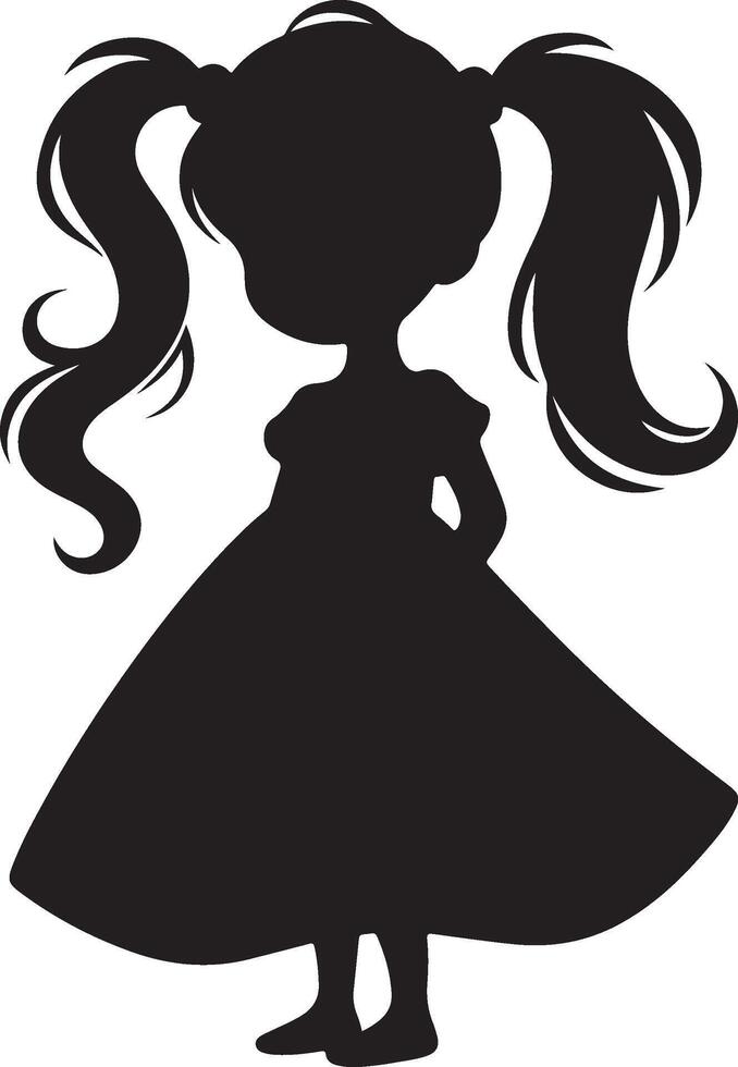 children's silhouette black vector