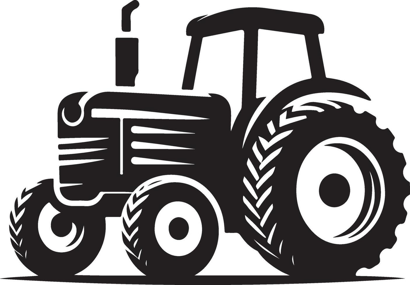 simple tractor illustration vector