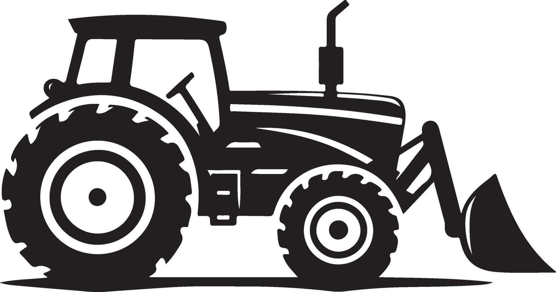 simple tractor illustration vector