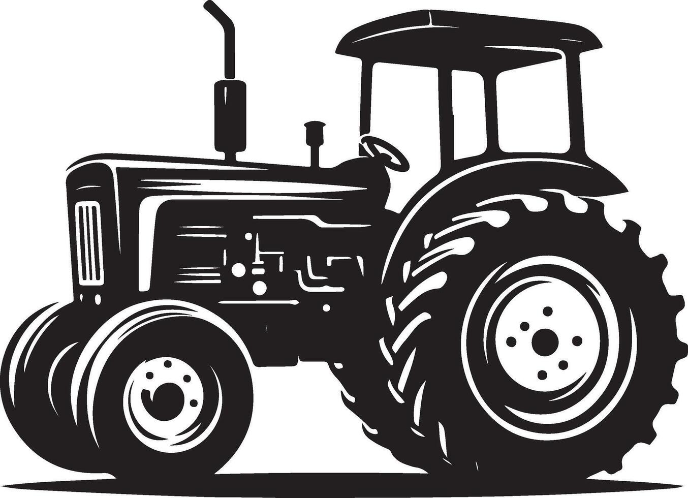simple tractor illustration vector
