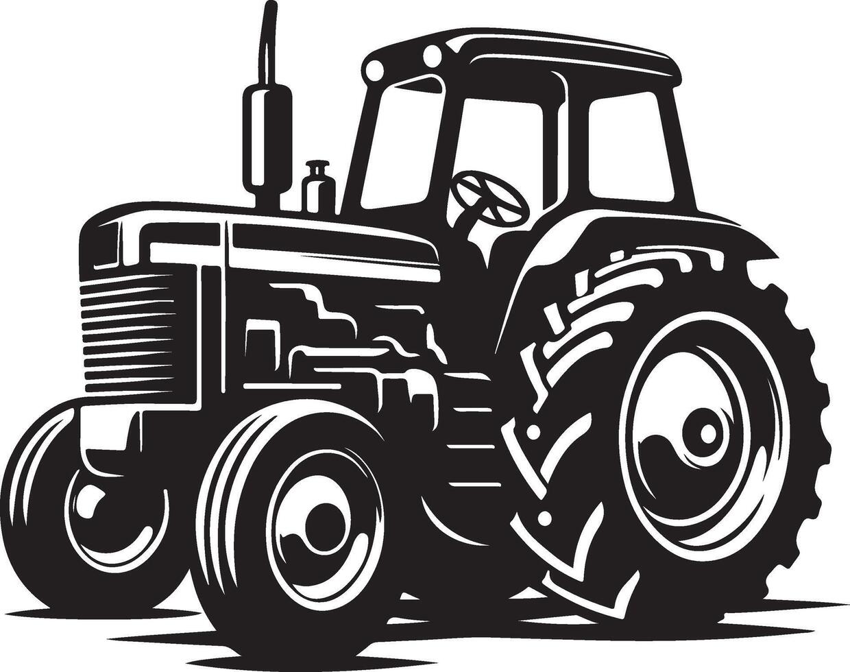 simple tractor illustration vector