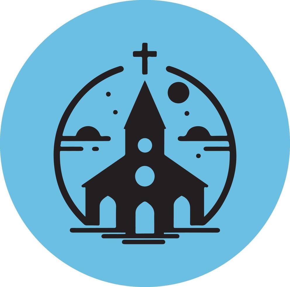 minimalist church logo art illustration vector
