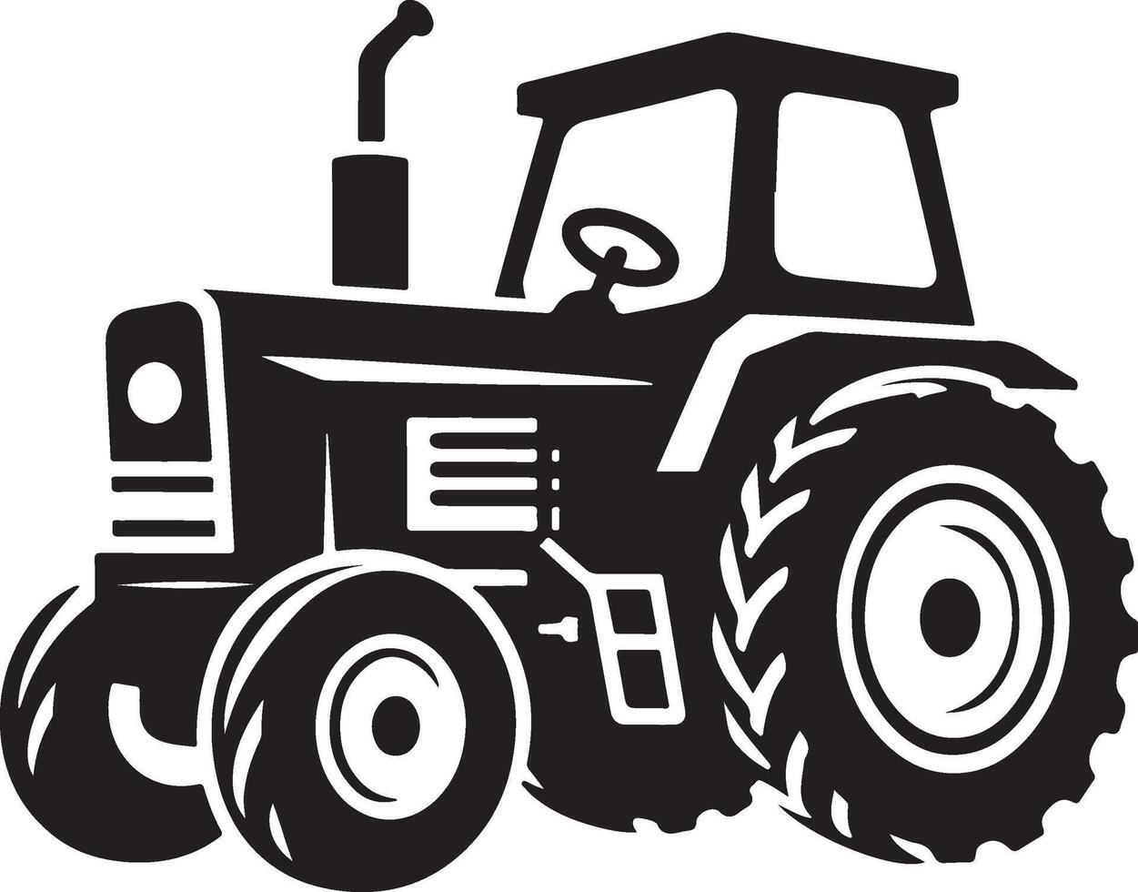 simple tractor illustration vector