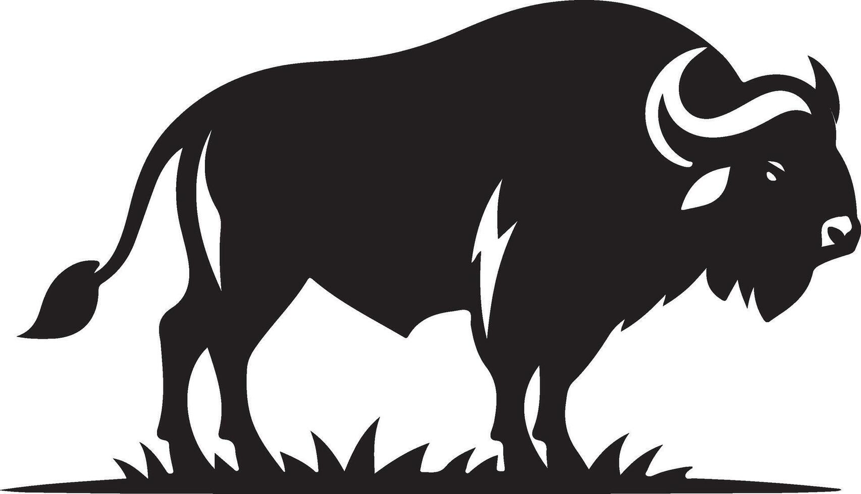 buffalo silhouette illustration vector