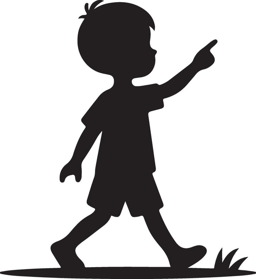 children's silhouette black vector