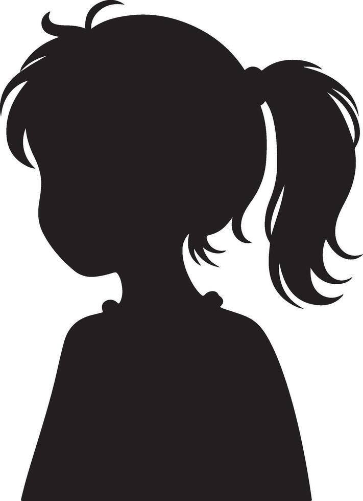children's silhouette black vector
