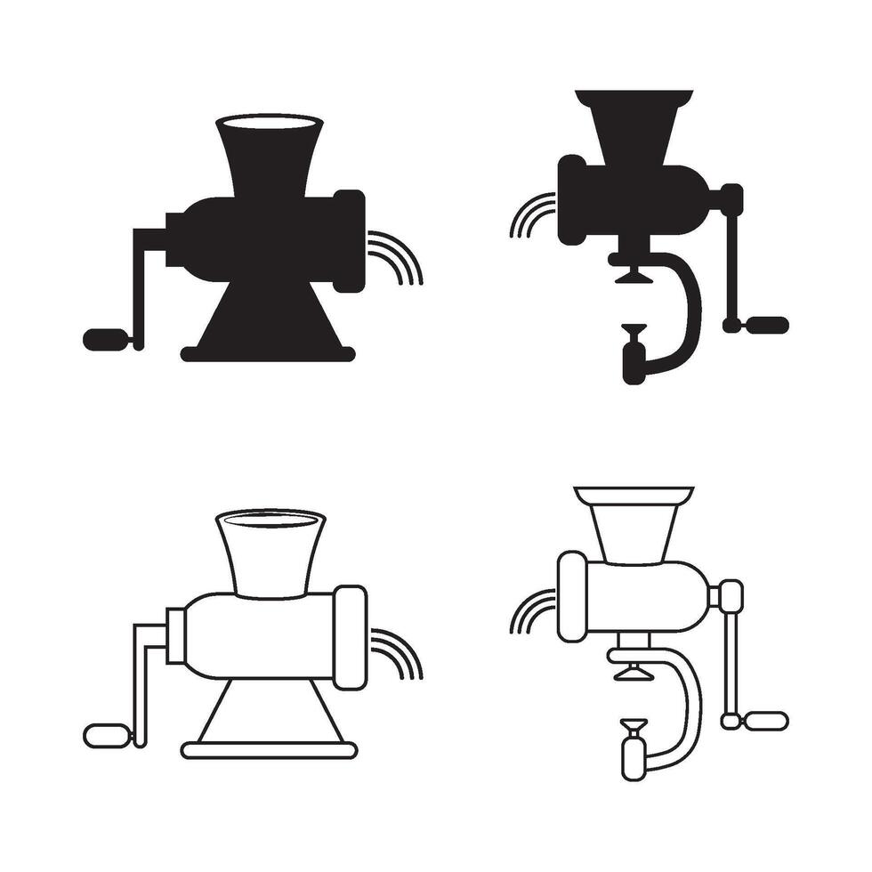 Manual Meat Grinder icon vector