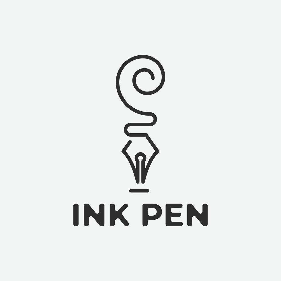 pen logo with letter s icon flat illustration design. vector