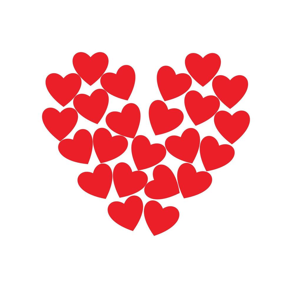 red heart pattern vector