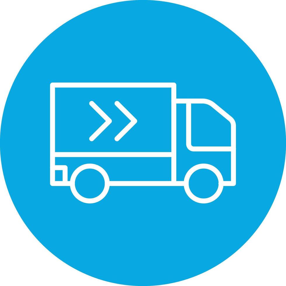 Shipping Truck Line Circle Icon vector