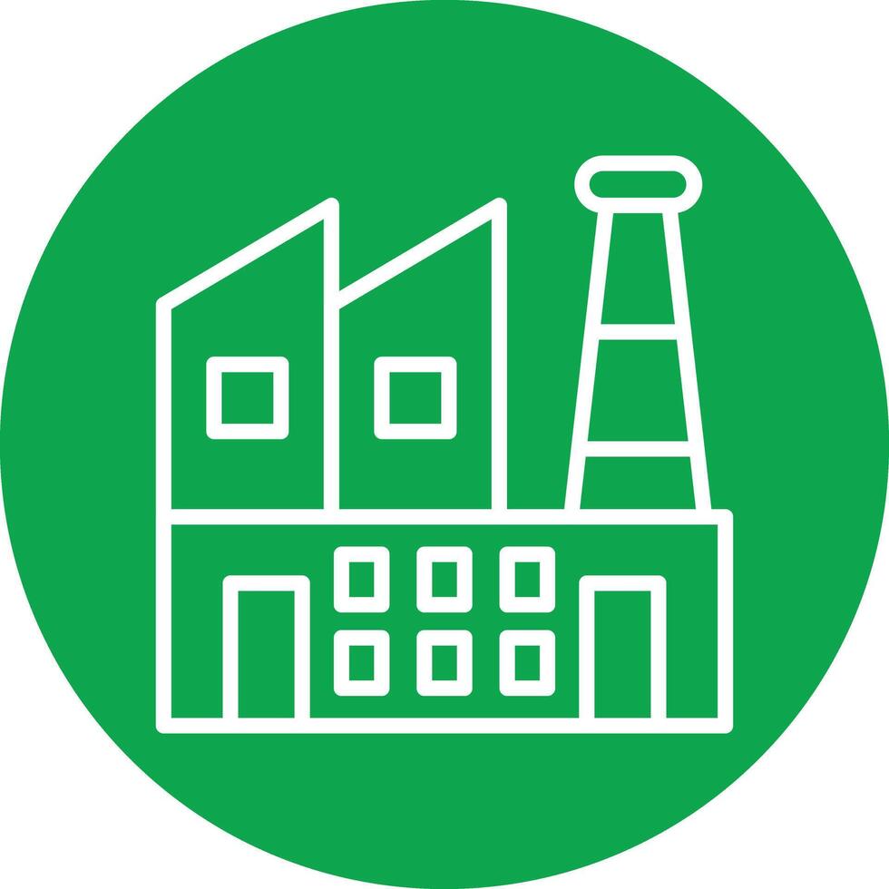 Factory Line Circle Icon vector