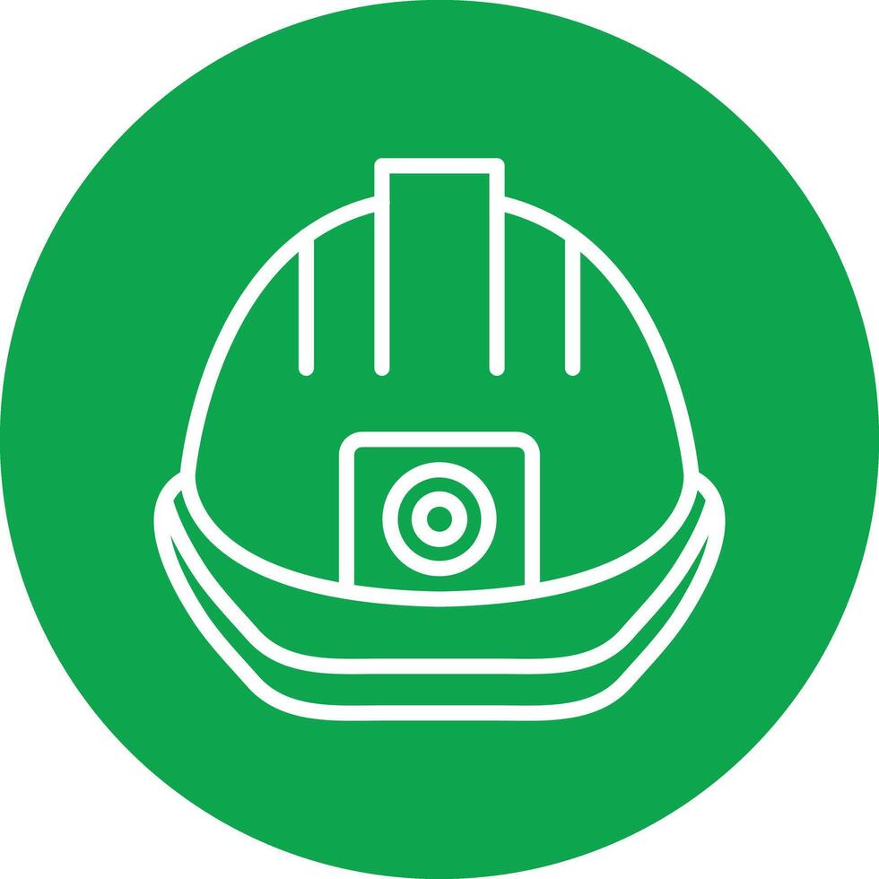 Hard Hat Line Circle Icon vector