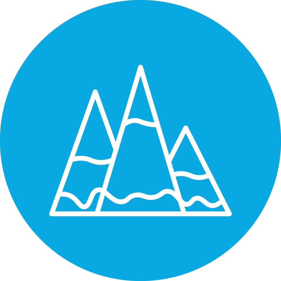 Mountain Line Circle Icon vector