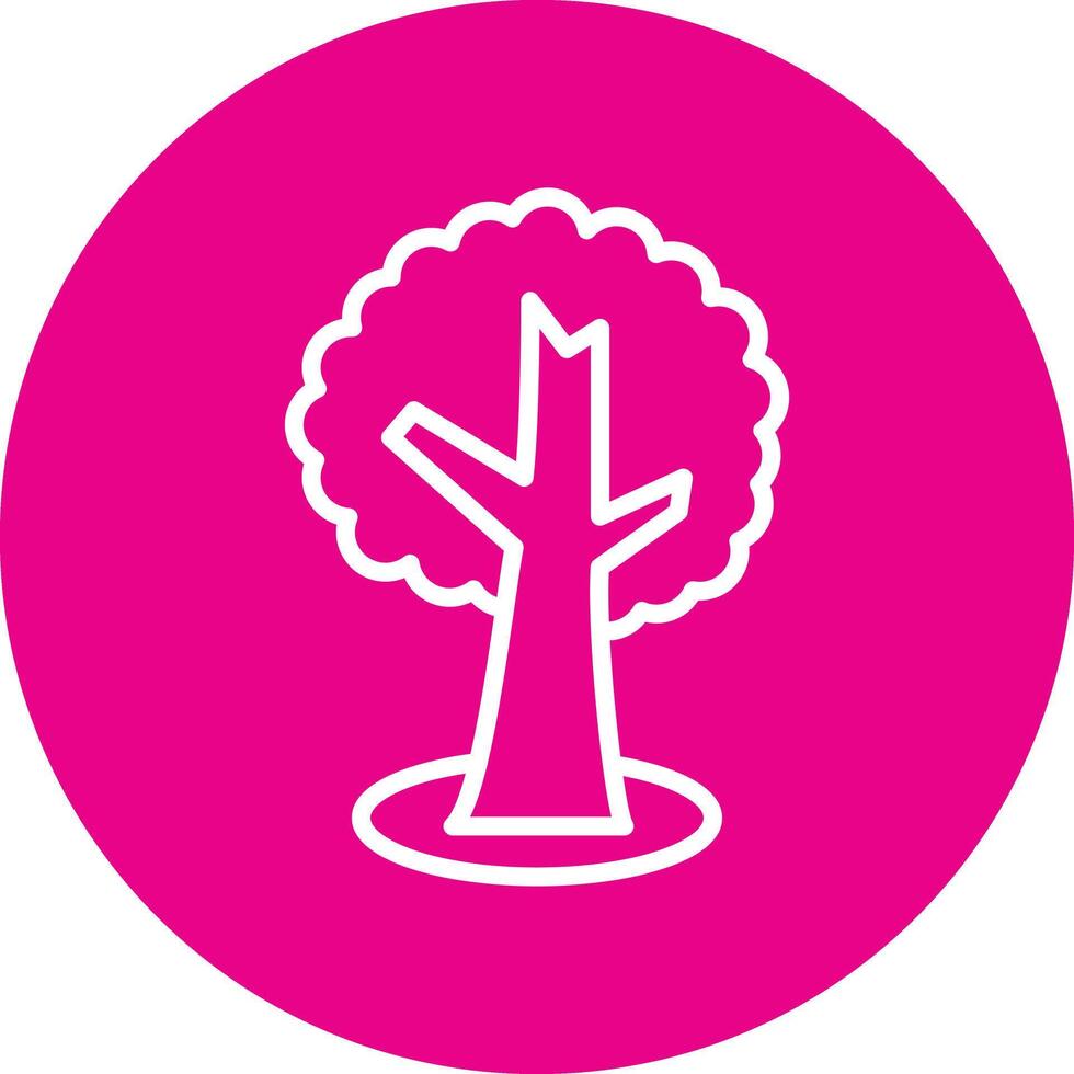 Tree Line Circle Icon vector