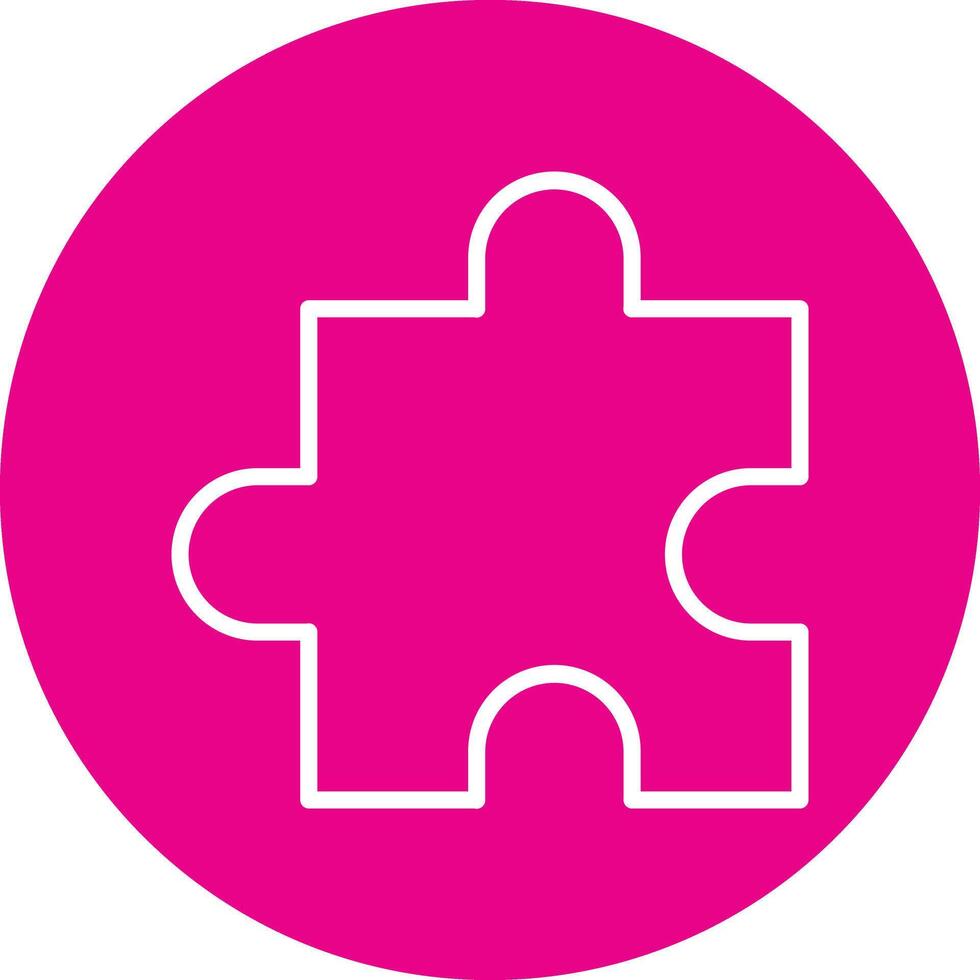 Puzzle Line Circle Icon vector